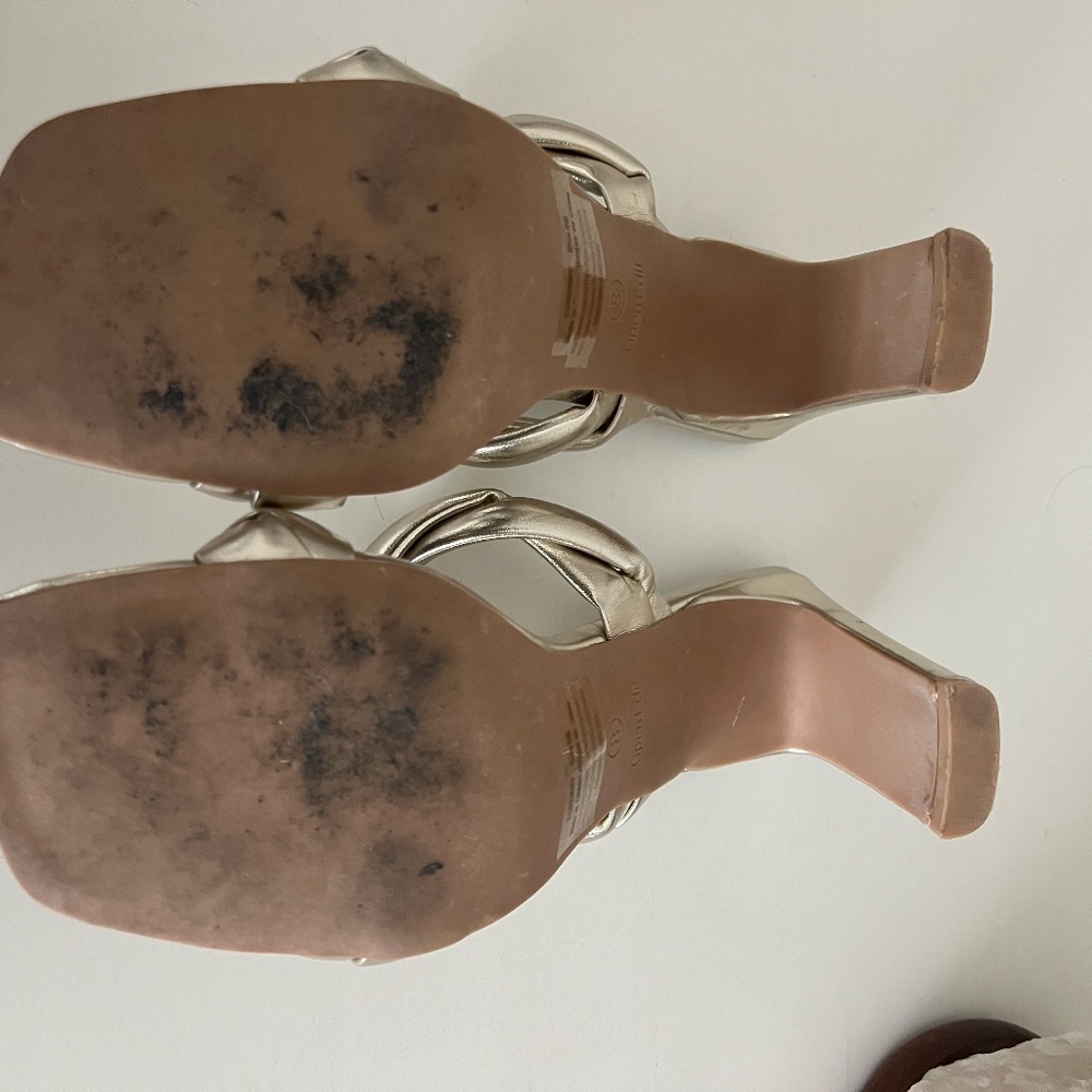 Worn Once! Open Edit Remy Twisted Gold Sandal Hee… - image 5